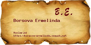 Borsova Ermelinda névjegykártya